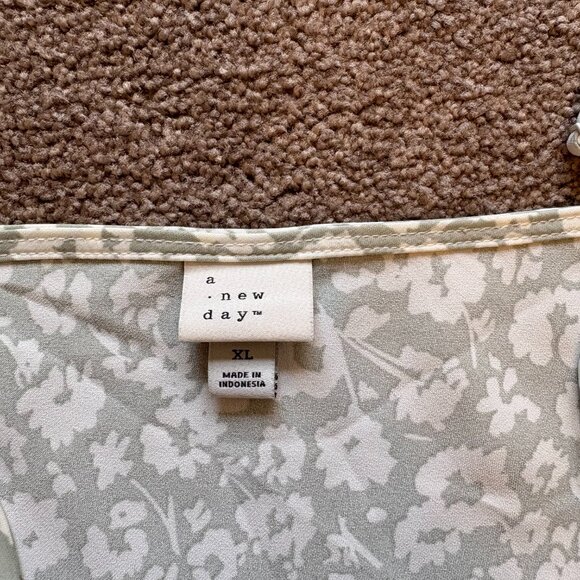 Light sage green spaghetti maxi dress with a white floral design - Picture 6 of 8